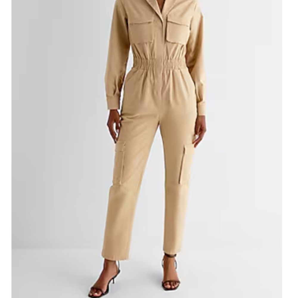 Express Utility Straight Leg Chino Jumpsuit